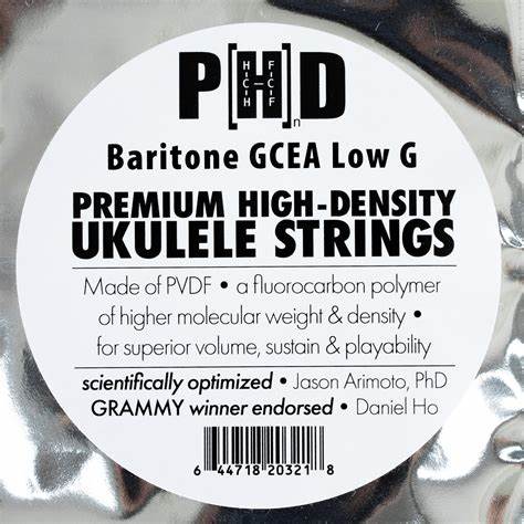 PHD Baritone GCEA Low G Premium High-Density Ukulele Strings.