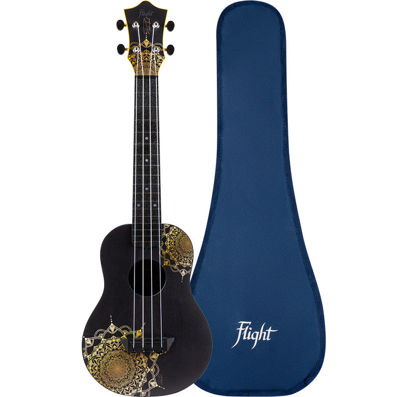 Flight TUC-40 Gold Mandala Travel Concert Ukulele Free gigbag and Free Sipping