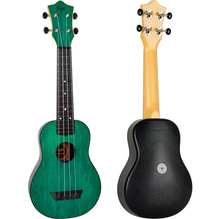 Flight TUS35 Green Soprano Travel Ukulele – Linden Top, ABS Body, Aquila Strings &amp; Gig Bag
