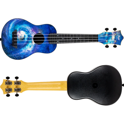Flight TUS40 Space Travel Soprano Ukulele – Galaxy Print Linden Top, ABS Body, Aquila Nylgut Strings &amp; Gig Bag