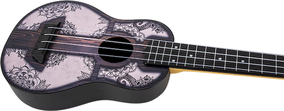 Flight TUS40 Mandala Wood Travel Soprano Ukulele – Geometric Linden Top, ABS Body, Aquila Super Nylgut Strings &amp; Gig Bag
