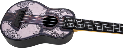 Flight TUS40 Mandala Wood Travel Soprano Ukulele – Geometric Linden Top, ABS Body, Aquila Super Nylgut Strings &amp; Gig Bag
