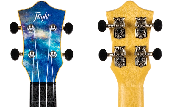 Flight TUS40 Space Travel Soprano Ukulele – Galaxy Print Linden Top, ABS Body, Aquila Nylgut Strings &amp; Gig Bag