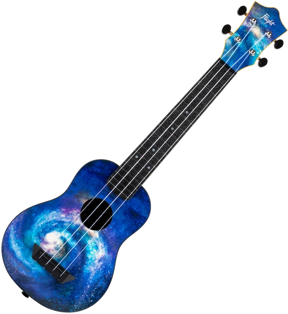 Flight TUS40 Space Travel Soprano Ukulele – Galaxy Print Linden Top, ABS Body, Aquila Nylgut Strings &amp; Gig Bag