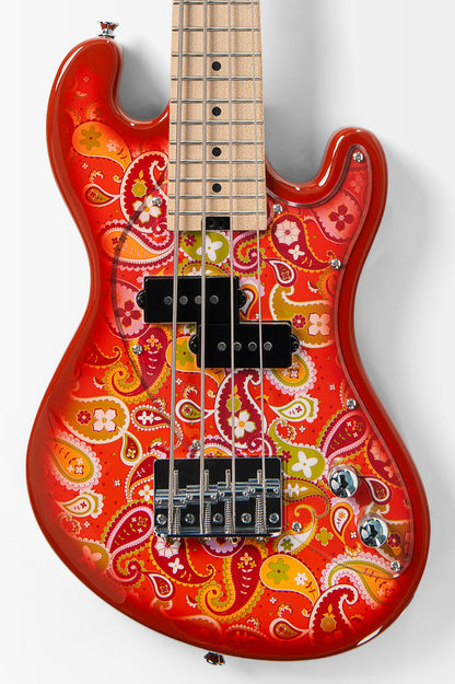 UBASS-SB-P-ORB-FS Solid Body 4-String Paisley Orange Burst Fretted U•BASS® UBASS