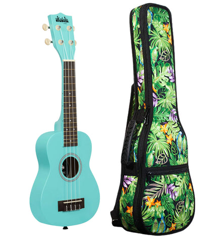 UK-FROSTBITE Frostbite Ukadelic Soprano Ukulele Includes Gigbag Floral Print, Padded with Backpack Straps