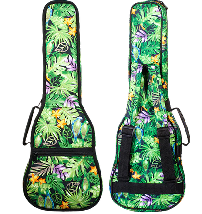 UK-DRAGONFRUIT Dragon Fruit Ukadelic Soprano Ukulele Includes Gigbag Floral Print, Padded with Backpack Straps