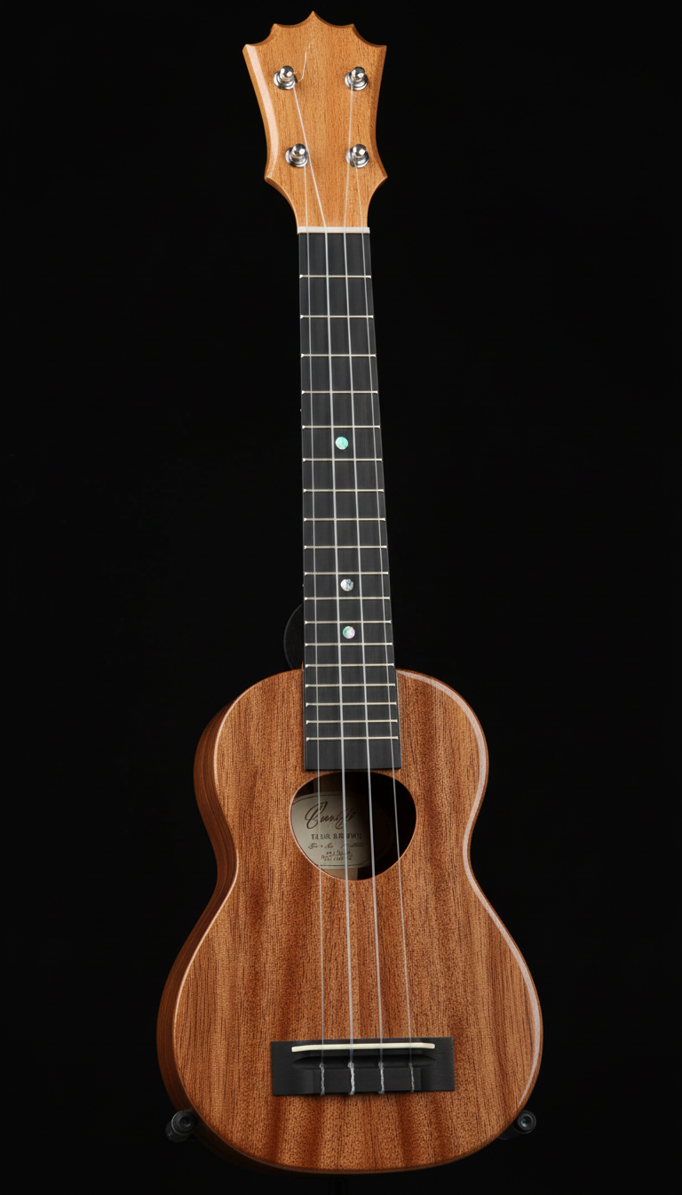 Second hand KoAloha Long Neck Soprano KSM-02 Hawaiian Koa Ukulele with Ebony Fretboard and Oahu Soprano Case Australia