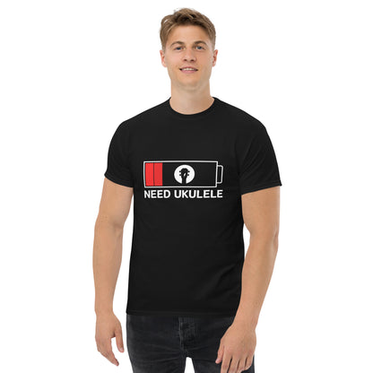 “Need Ukulele” unisex t-shirt, funny music gift for players, teachers, and uke fans.