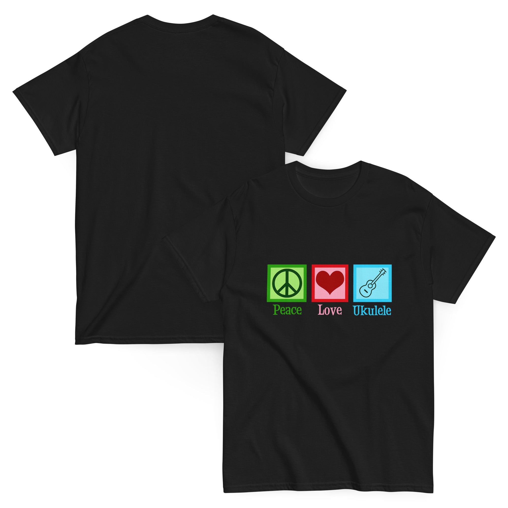 Peace Love Ukulele T-Shirt – music lover gift, unisex tee
