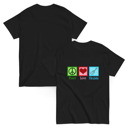 Peace Love Ukulele T-Shirt – music lover gift, unisex tee