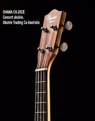 ukulele-trading-co-australia - OHANA CK-20CE Concert Electric Solid Mahogany Top FREE TUNER + POSTAGE + Setup - Ohana - Ukuleles