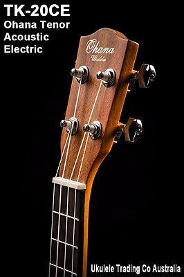 ukulele-trading-co-australia - NEW Tenor Electric Acoustic Ukulele Ohana TK-20CE Uke Solid Mahogany Wood Top - Ohana - Ukuleles