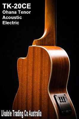 ukulele-trading-co-australia - NEW Tenor Electric Acoustic Ukulele Ohana TK-20CE Uke Solid Mahogany Wood Top - Ohana - Ukuleles
