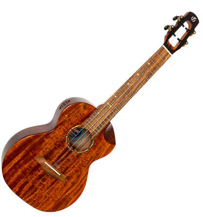 Flight Mustang EQ-A Tenor Ukulele FREE GIGBAG. ukulele trading co Australia tenor solid acacia electric acoustic MUSTAGNGEQ