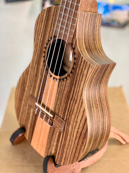 side closeup Kala KA-TK-T-CE TEAK TRI-TOP TENOR UKULELE W/ CUTAWAY &amp; EQ BONUS Kala Gigbag $47.95 Ukulele Trading co Australia