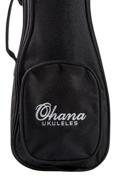 UB-21BK Ohana Soprano Gigbag 10mm Dense Foam Interior Padding for Added Protection. Black Nylon Exterior with Ohana Embroidered Logo. Large Front Pocket for Accessories Quality Construction with Durable Zippers, Handle, and Seam Reinforcement Double Pack-pack Style Adjustable Shoulder Straps Fits: Tenor ukuleles Ukulele Trading Co Australia