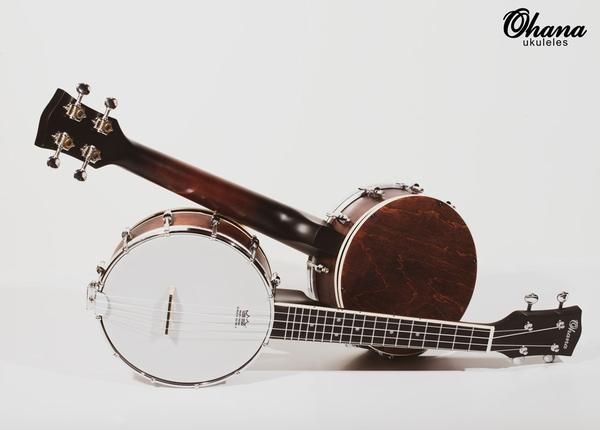 TK-120BUC Ohana Tenor Banjolele Banjo Ukulele Closed Back Resonator ukulele trading co australia 