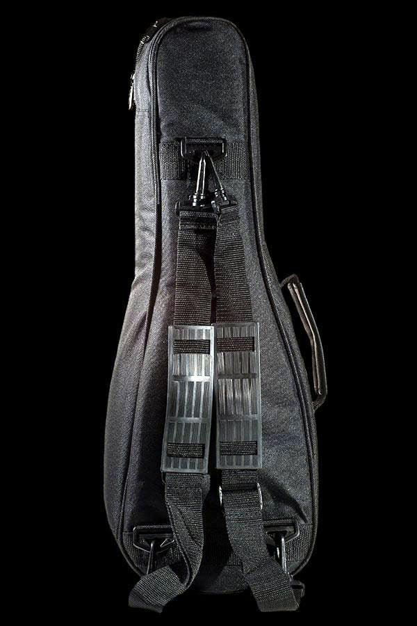 UCS-27BK rear view of shoulder straps  deluxe padded Ohana tenor size ukulele gigbag softcase rear view ukulele trading co australia