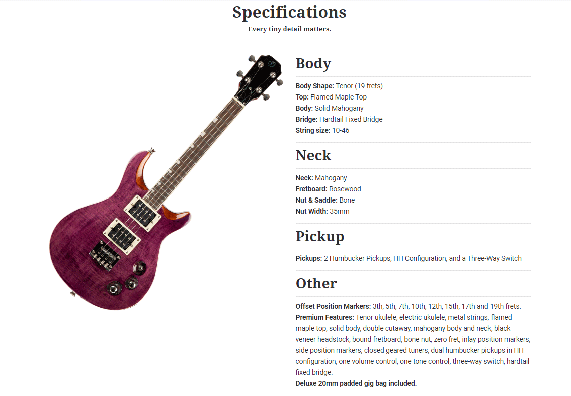 VANGTTP Flight Vanguard Tenor Transparent Purple Steel String