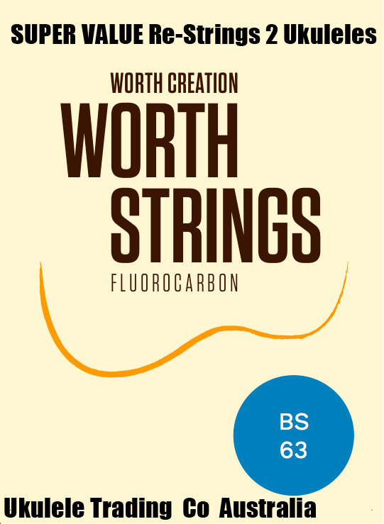 ukulele-trading-co-australia - BS   Worth Brown Strong Tenor - 2 Restrings per Packet = Super Value - Worth - Strings