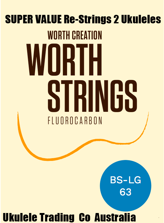 ukulele-trading-co-australia - BS-LG  Worth Brown Strong Low-G Tenor - 2 Restrings per Packet = Super Value - Worth - Strings