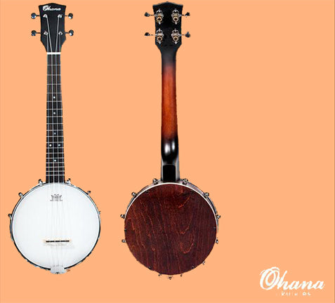 TK-120BUC Ohana Tenor Banjolele Banjo Ukulele Closed Back Resonator ukulele trading co australia 