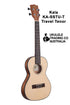 KA-SSTU-T Kala Travel Tenor Ukulele SIZE Tenor TOP Solid Spruce BACK & SIDES Mahogany BINDING Black NECK Mahogany FINISH Satin FINGERBOARD Rosewood HEADSTOCK Standard STRINGS Aquila Super Nylgut® ELECTRONICS:INCLUDES Custom Deluxe Gig Bag NUT & SADDLE Graph Tech NuBone® Ukulele Trading Co Australia